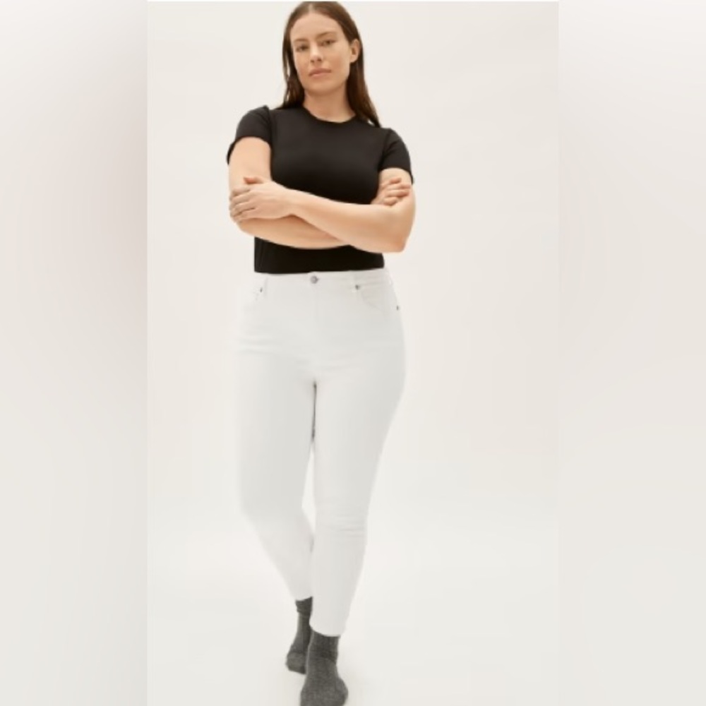 Everlane The Curvy Authentic Stretch High-Rise Skinny Jean in white 34 BNWT